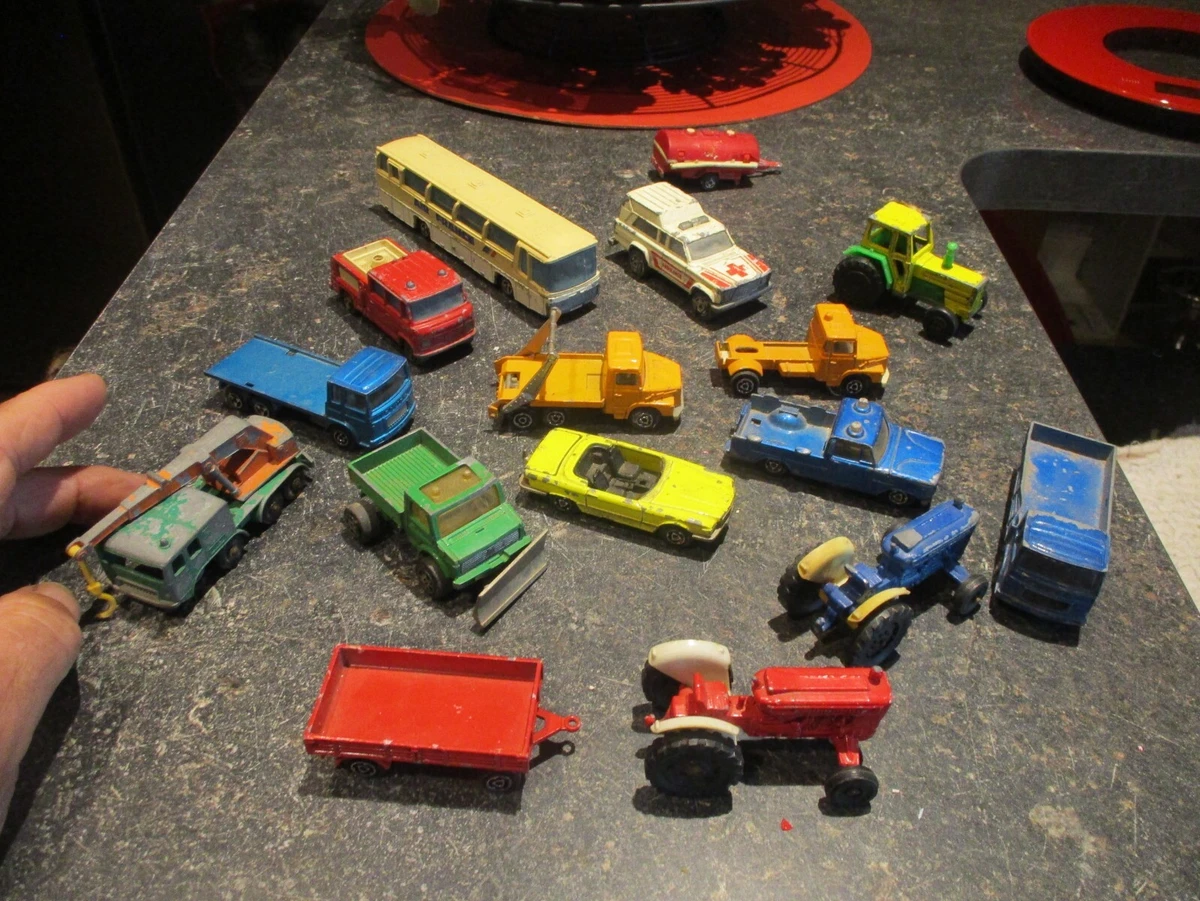 Lot Ancien Camion Ancienne Voiture Tracteur Majorette pour Diorama Casse  Auto