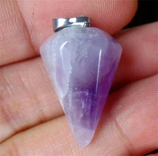 21x14mm Natural Purple Amethyst Reiki Hexagonal Pendulum Pendant Bead ZL5231