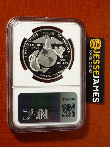 2025 P PROOF SILVER USMC MARINE CORPS 250TH ANN DOLLAR NGC PF70 FDI DONNA WEAVER - Picture 2 of 2