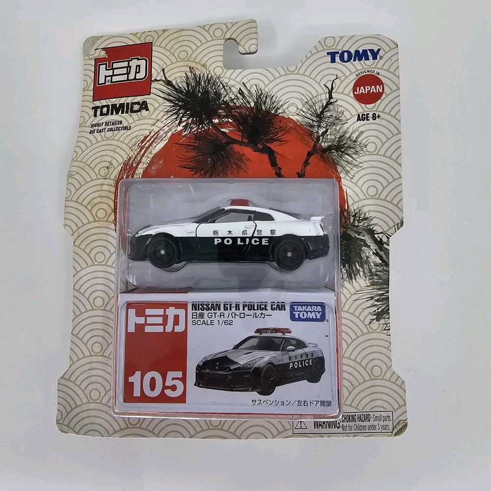 Takara Tomy Tomica #105 Nissan GT-R Police Car 1/62 Scale NEW Die-Cast Car Toy