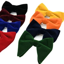 New Men Velvet Oversized Bow Tie Big bowknot Pre-Tied Wedding Party Dinner bow-