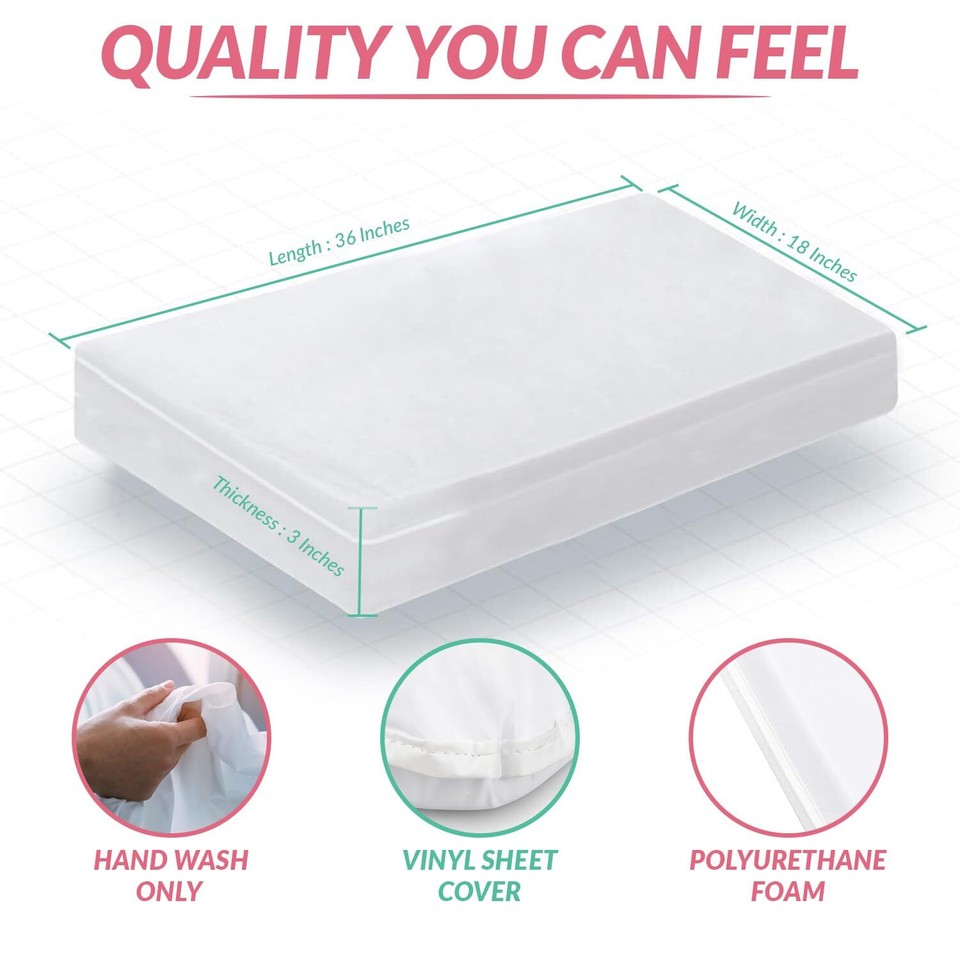 Baby Cradle Mattresses White Cradle Mattress with Waterproof Vinyl