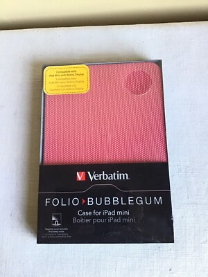 New Sealed Verbatim Folio Bubblegum Pink Slim iPad Mini Tablet Case Model#98104