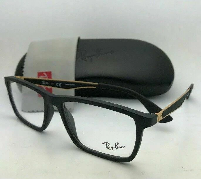 New RAY BAN Rx able Eyeglasses RB 7056 5644 55 17 145 Black Gold