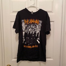 NWT Def Leppard Men' 2022 Stadium Concert Tour Black White Red T-Shirt Large
