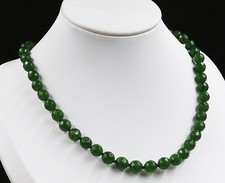 dark green Green 8mm Faceted Round Beads Necklace 16-25  