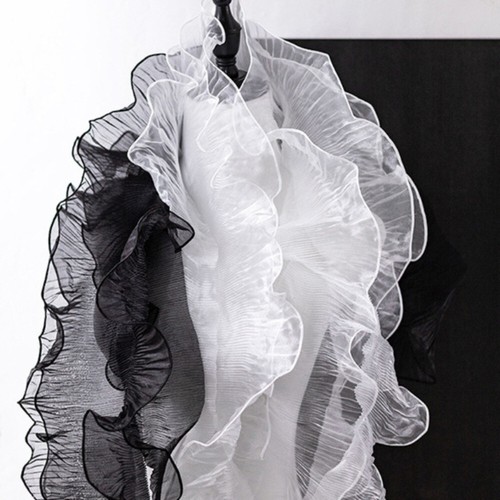 3 Yards Ruffles Pleated Trim Mesh Edging Organza Tulle Fabric Craft Sewing Shiny - Picture 16 of 34