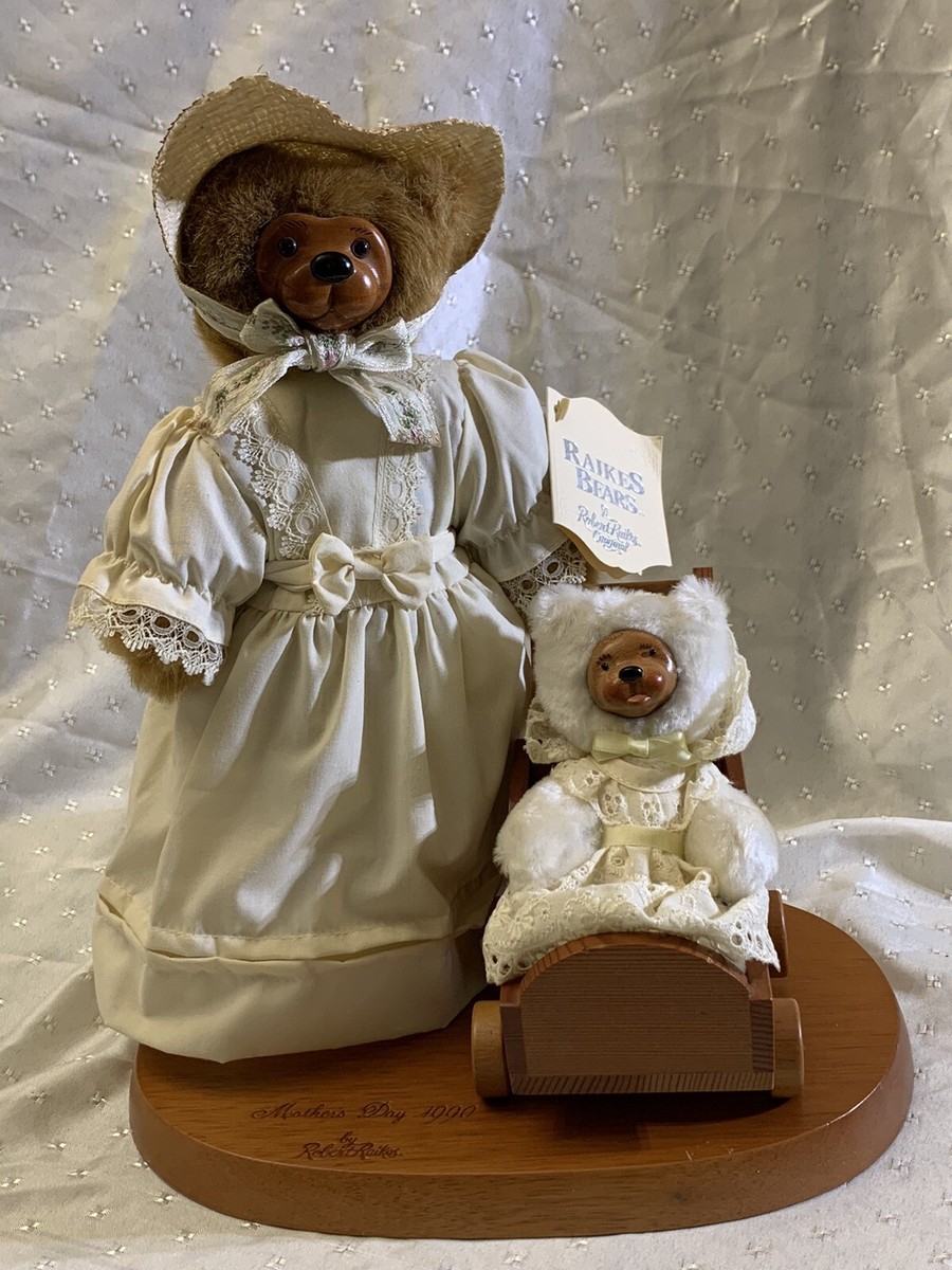 Mother's Day 1990 Robert Raikes Mother Bear and Baby In Buggy on
