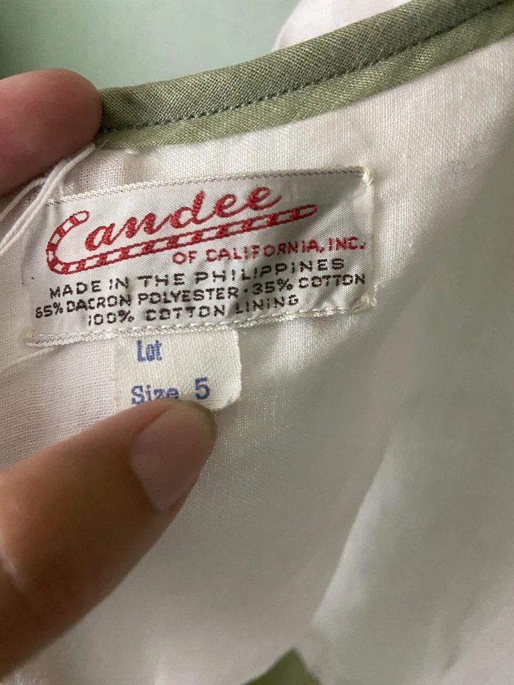 VESTIDO VINTAGE CANDEE OF California imperio cintura acampanado Campana MANGAS 3/4 TALLA 5 Foto 3 de 4