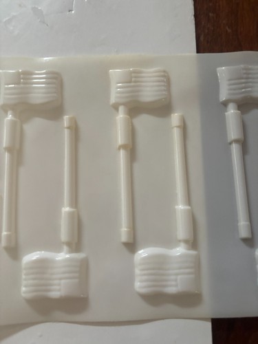 LorAnn Lollipop Sheet Mold for High heat Hard Candy set of 4 Flag Bear Birthday - Picture 2 of 11