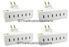 (4) Swivel Taps 2 Prong 3 Outlet Electric Adapter 3-Way Wall Plug Power Splitter