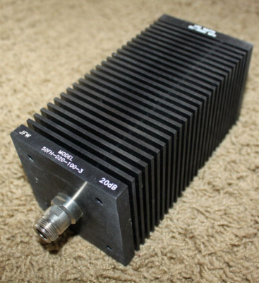 JFW Industries 50FH-020-100-3, 20dB RF Attenuator Fixed 100 Watts DC To 3000 MHz