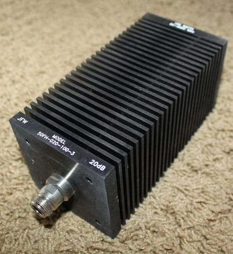JFW Industries 50FH-020-100-3, 20dB RF Attenuator Fixed 100 Watts DC To 3000 MHz