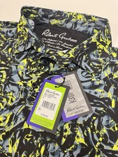 NWT Robert Graham Clubhouse Abstract Rose Performance Golf Polo Black SMALL 128