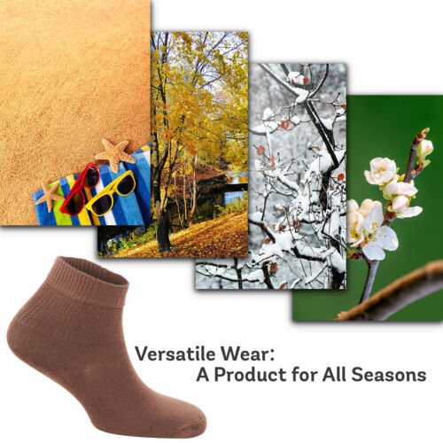 Zemy® Women Diabetic Ankle Socks 6-Pair Bamboo Material Durable Seamless Toe - Picture 104 of 105