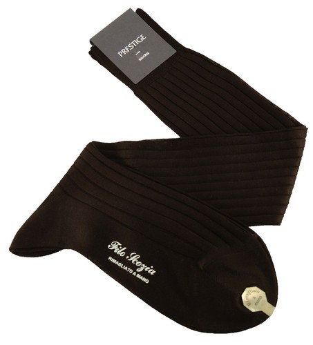 PRESTIGE (3 PAIA) CALZE UOMO LUNGHE IN FILO DI SCOZIA A COSTE RIMAGLIATE A MANO - Imagen 16 de 21