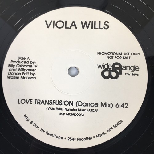 Viola Wills- Love Transfusion/ Hot For You 12" PROMO Rare - Picture 4 of 4