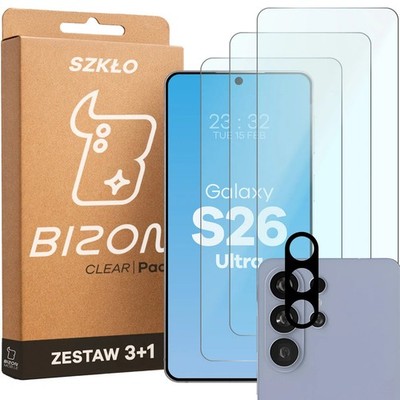 3x Schutzglas + Kameraglas für Galaxy S26 Ultra Bizon Displayschutzglas Hartglas