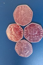 Beatrix Potter Squirrel Nutkin, Tom Kitten, Benjamin Bunny, Peter Rabbit Coins