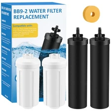 Water Filter Replacement Compatible with Berkey, BB9-2 Filters & PF-2 Fluorid...