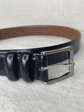 NWT Men's Genuine Italian Leather Made in USA Black Belt Size 36/90 Solid 1 1/4