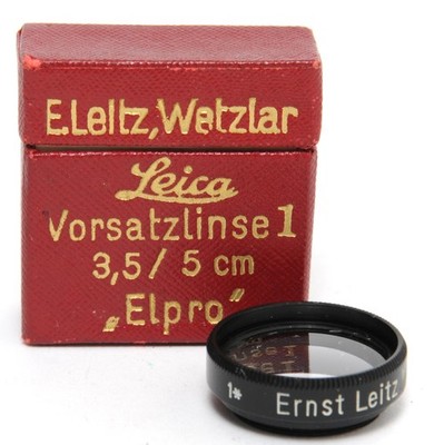 Vintage Leitz Leica Vorsatzlinse 1 ' Elpro ' 3,5/5cm original boxed
