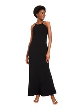 CALVIN KLEIN Womens Black Sleeveless Full-Length Formal Sheath Dress 2