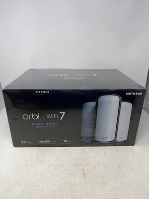 NETGEAR Orbi 970 BE27000 27Gbps Quad-Band Mesh Wi-Fi 7 System - 3 Pack