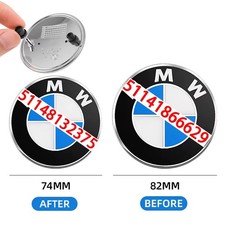 82mm 74mm Emblem 2pcs Set Front Hood Rear Trunk For Bmw E46 E39 511481323