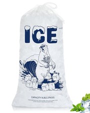 5LB Heavy Duty Reusable Plastic Ice Bags with Drawstring 50 Pack Ice Cube Bags