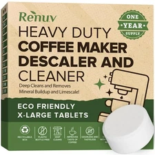 Renuv Coffee Maker Cleaner & Descaler Tablets, 12 Uses for Keurig, Ninja, Bre...