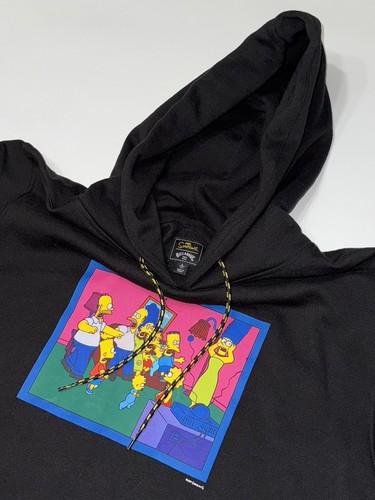 Billabong X Los Simpson Pullover Para Hombres Grande Negro Sofá Mordaza Gráfico Sudadera con Capucha - Imagen 3 de 5