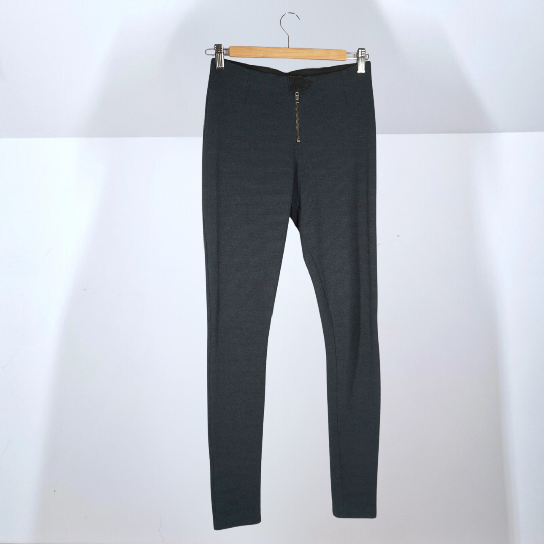 ALTRA & Other Stories Pantalone Leggings Skinny Blu Petrolio Lavoro Zip Lunghezza Intera 8