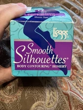 L'eggs Smooth Silhouettes Sheer Toe NAVY SizeQ SlimmingPanty Hosiery NOS(1998)
