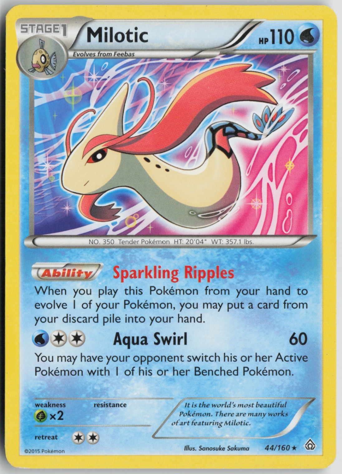 Milotic - 44/160 (XY Primal Clash) 044/160 Rare Deck Exclusives MP Normal