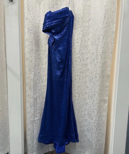 JOVANI Mermaid Dress Size 10 STYLE 23199A Royal Blue Strapless SEQUINS