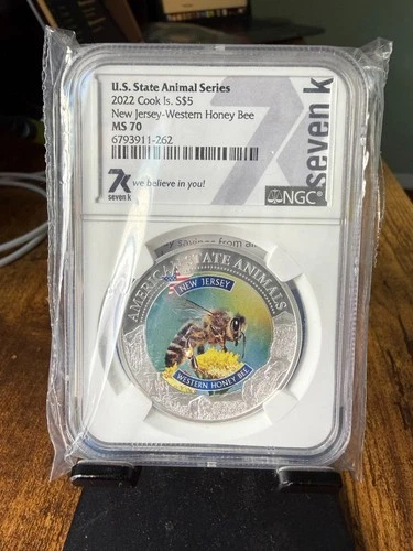 2022 Cook Islands - US State Animal Series - New Jersey Honey Bee - NGC MS70