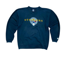 Men's Large Pittsburgh Steelers 90's Starter Black Vintage Crew Neck Sweatshirt