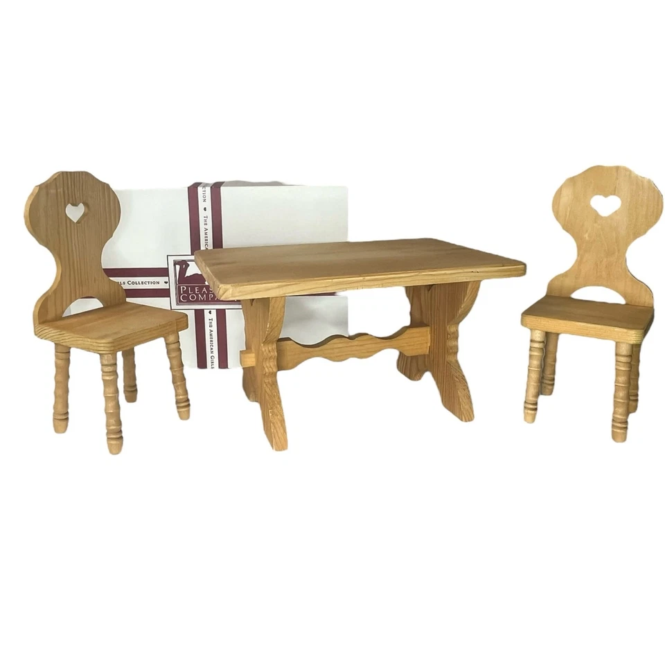 Juego de mesa y sillas de caballete American Girl Kirsten de madera muebles para muñecas en caja de colección Foto 4 de 4