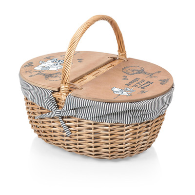 Picnic Time Disney Winnie The Pooh Country Vintage Picnic Basket Lid Wicker