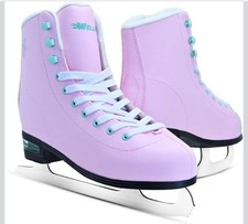 Ice Skates for Women, Adult Figure Skates with Air Cushion, 8.5 Women  s, Pink