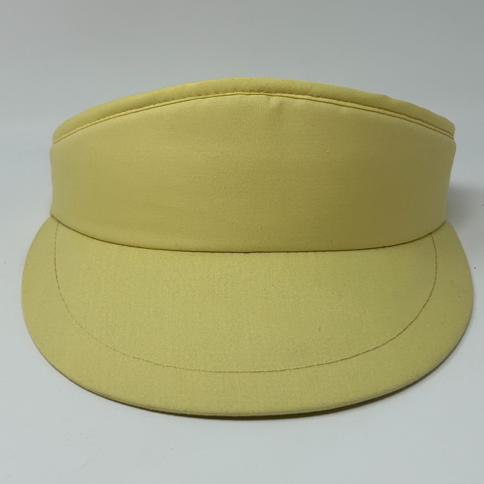 Vintage Blank Solid Visor Hat Cap Yellow 80s Stra… - image 9