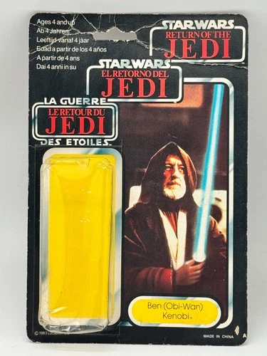 VINTAGE STAR WARS ROTJ 70 BACK TRI LOGO BEN OBI WAN KENOBI CARDBACK ONLY