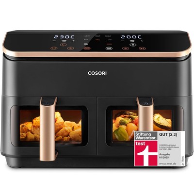 COSORI Heißluftfritteuse 2 Kammern 6-in-1 Dual Zone Airfryer 8,5 L