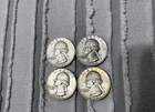 $1 face value Lot of 4 WASHINGTON 90% SILVER QUARTERS - $1.00 face value