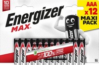 Energizer Batterie Alkaline, Micro, Aaa, LR03, 1.5V Max, Retail Blister (12-Pack