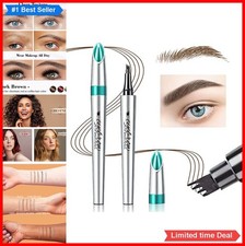 Microblading Eyebrow Pen 4 Point Fork Tip Dark Brown Waterproof Smudge Proof