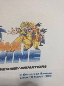Vintage Sonic the Hedgehog Dragon Ball Z 2000s Evolution Game Shine Rare Shirt