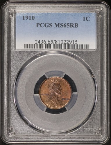 1910 (P) Lincoln Wheat Cent, Scarce Early Date in Gem, PQ Original, PCGS MS65RB