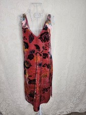 ZARA Trafaluc Collection Velvet Floral Slip Lined Midi Tank Dress Size Medium